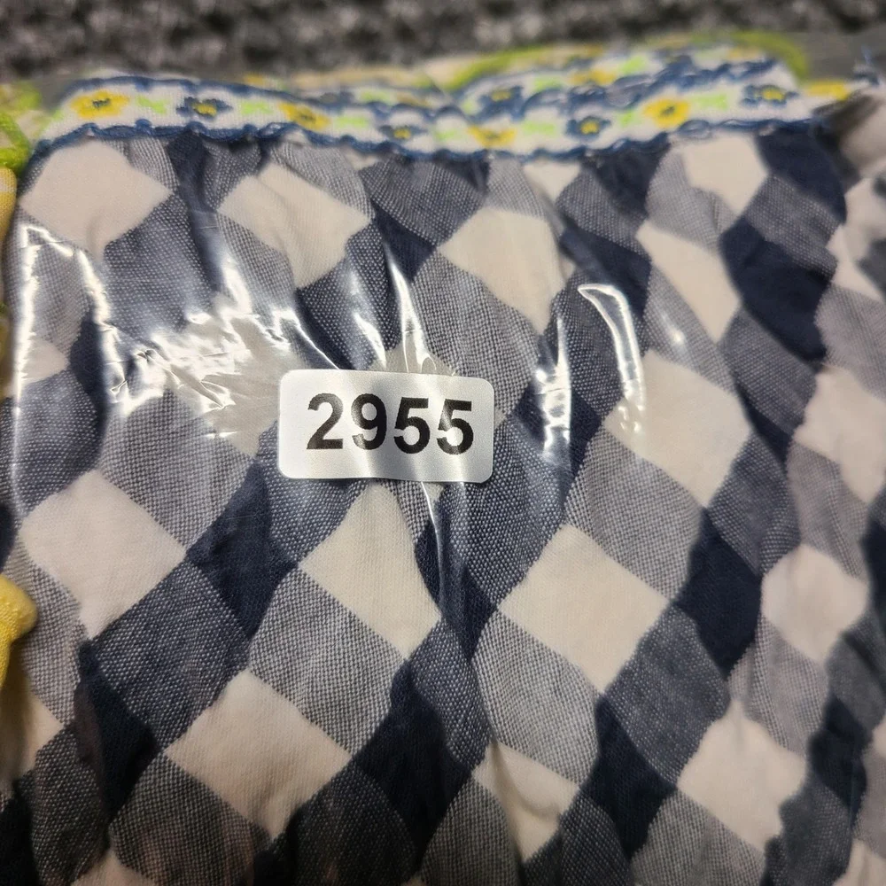 Matilda Jane Girls Gingham Floral Ruffle Dress Blue Yellow Size 6 33002D
